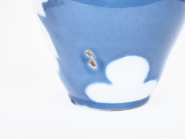Vase XIXème en porcelaine extrême-orient à décor de feuilles de chêne 