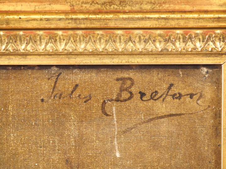 Jules BRETON.  "Bretonne au cierge, vue de dos, Adrienne", 1868  Huile