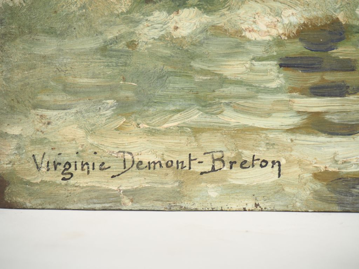 Virginie DEMONT-BRETON. "L'ancre dans la vague".  Huile sur panneau, s