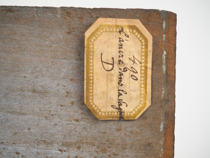 Virginie DEMONT-BRETON. "L'ancre dans la vague".  Huile sur panneau, s