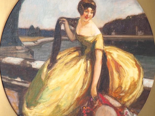 Jean Gabriel DOMERGUE (1889-1962). "Portrait d’une élégante au chapeau