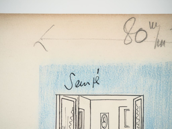 SEMPE.  "Mes parents sont mécontents" Encre et crayons  Dim. 32.5 x 24