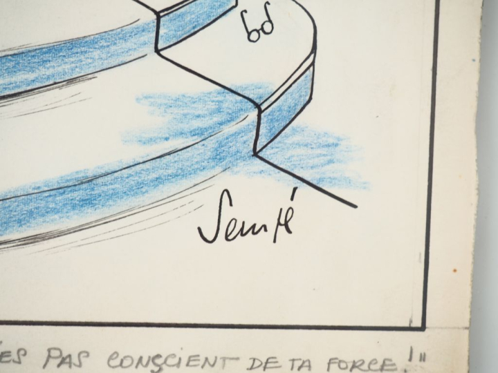 SEMPE.  "Fais attention, Charles"  Encre et crayon Dim. 32.5 x 24,5 cm