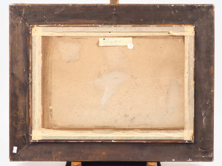 STANLEY.  "Paris, devant la brasserie Tout va bien" Aquarelle, signée,