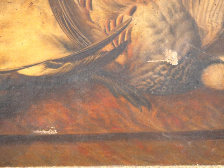 Ecole française XIXème. "nature morte d'automne"  Huile sur toile, sig
