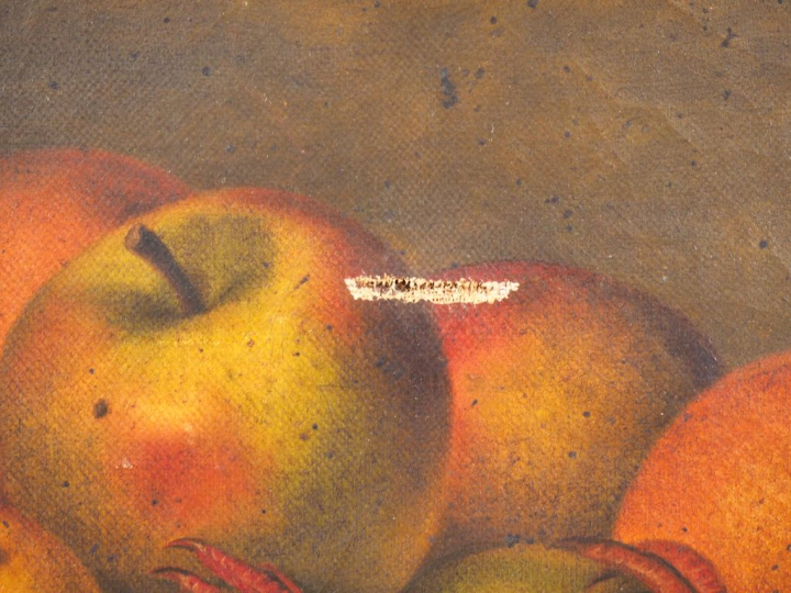 Ecole française XIXème. "nature morte d'automne"  Huile sur toile, sig
