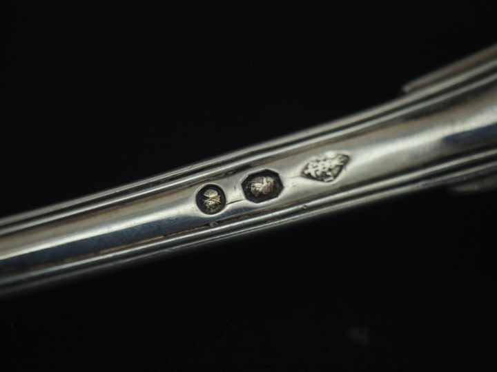 Cuillère à ragoût début XIXème en argent 950, poinçon au 2ème Coq, mod