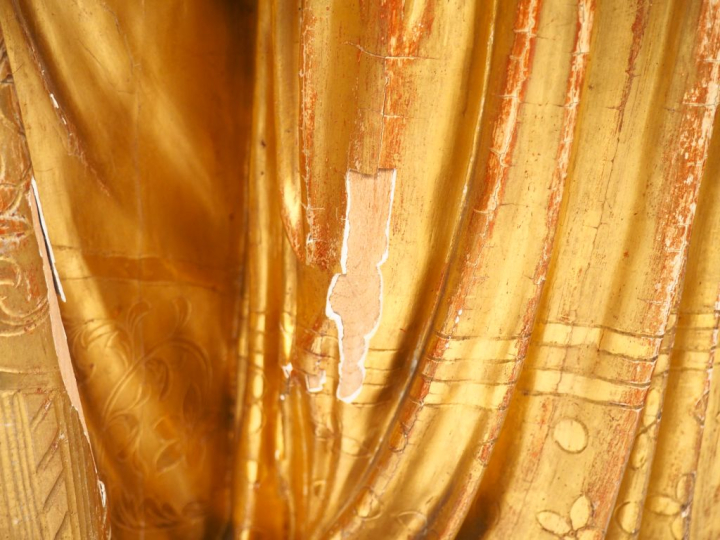 Ecole française fin XVIIIème début XIXème. Sculpture en bois doré "Sai
