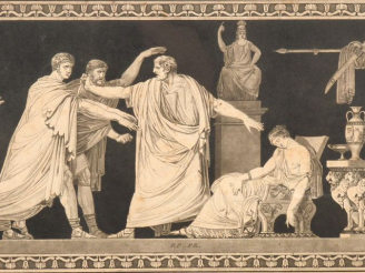 Vente aux enchères Suite de 5 gravures Directoire en noir figurant des scènes de l'antiqu