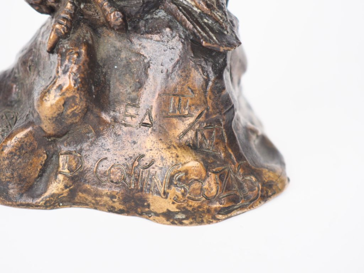 Dany CONTINSOUZAS. "le rapace" Sujet en bronze à patine brune Signé et