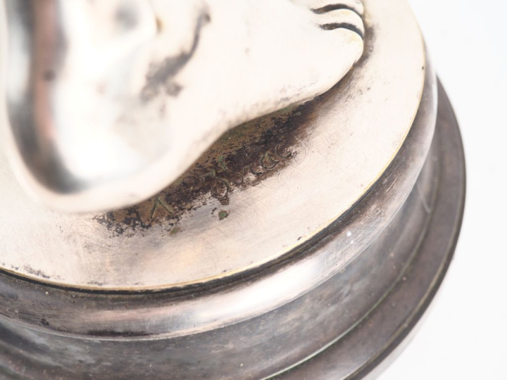 J. ANTOINE IDRAC. "Salammbô" Sculpture en bronze argenté, fonte Thieba