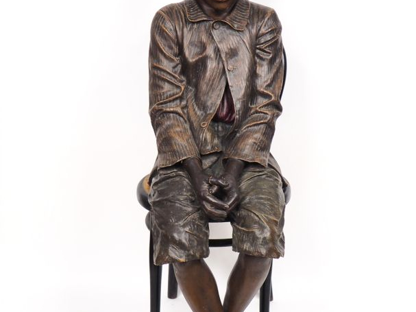 GOLDSCHEIDER.  Exceptionnelle et grande sculpture grandeur nature en s