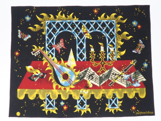 Vente aux enchères PICARD LEDOUX.  "hommage à Mozart". Tapisserie tissée par Hamot à Aubu