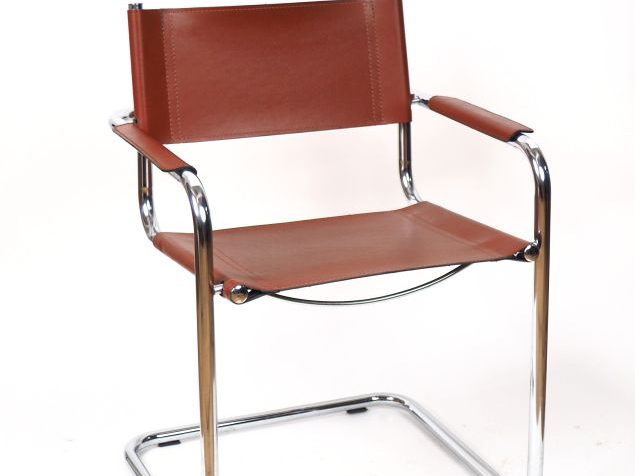 Matteo GRASSI. Suite de 6 chaises design en métal chromé. Signées. (us