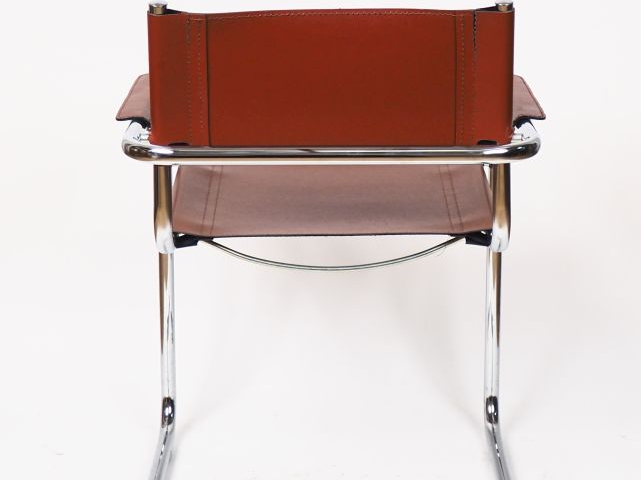 Matteo GRASSI. Suite de 6 chaises design en métal chromé. Signées. (us