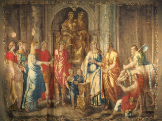 Vente aux enchères Tapisserie de la Manufacture royale d’Aubusson. "Le Mariage de Constan