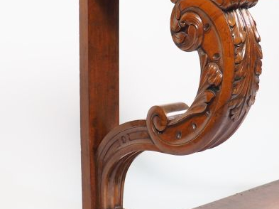 Console Restauration en acajou et placage d'acajou, pieds en forme de 