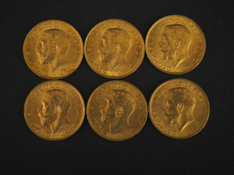 Vente aux enchères Six Souverains or, 1912. FRAIS ACHETEURS 10% HT.   