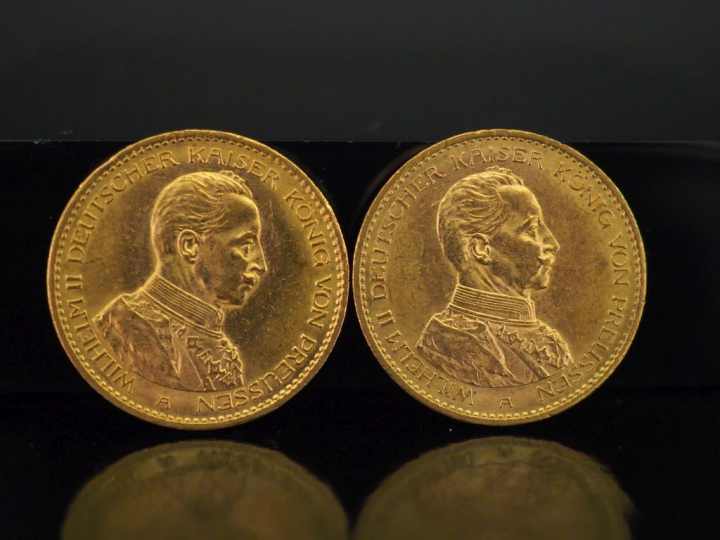 Deux pièces de 20 Mark or, 1914.  FRAIS ACHETEURS 10% HT.   