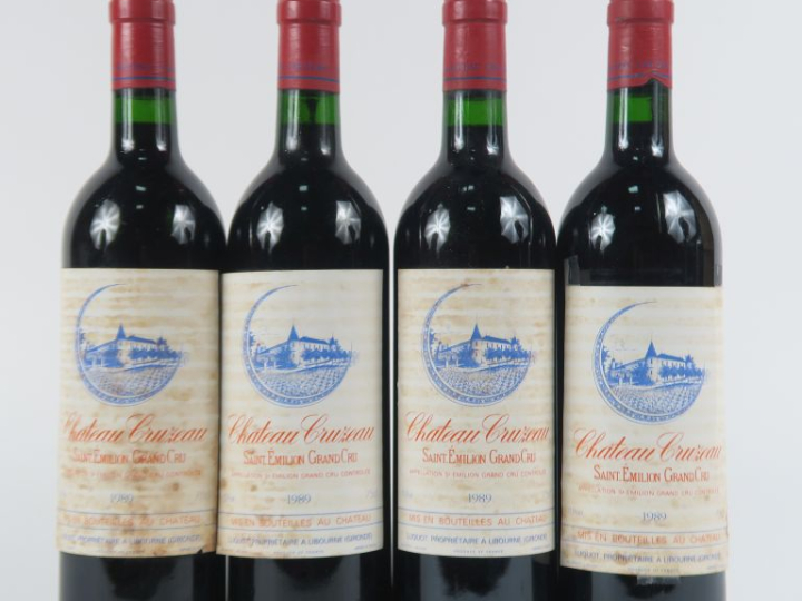 4 BOUTEILLES CHÂTEAU CRUZEAU GC ST EMILION - 1989 - ELT