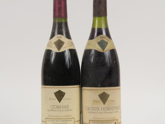 Vente aux enchères 2 BOUTEILLES CAVE DE TAIN L'HERMITAGE 1990 : 1 CROZES HERMITAGE - 1 CO