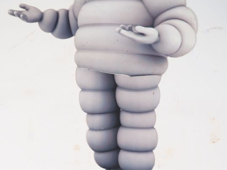 Vente aux enchères MICHELIN. Lot de deux éléments publicitaires en carton. Dim.153 x 93 c