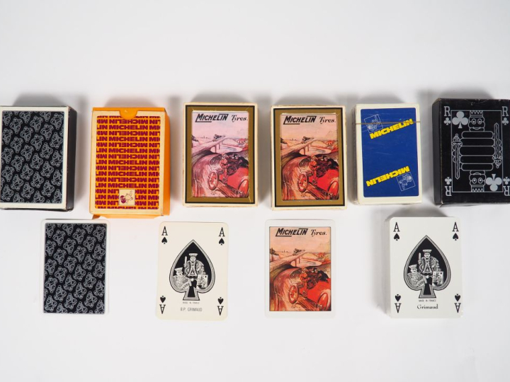 MICHELIN.  Lot de 6 cartes à jouer.