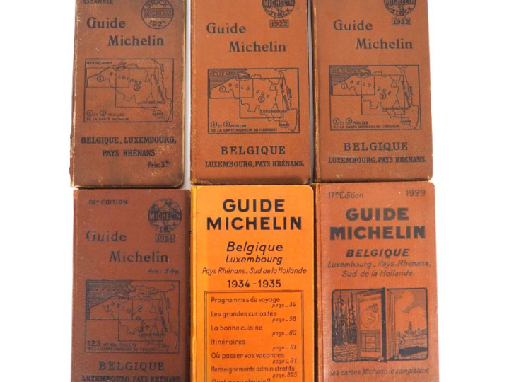 MICHELIN. Guides Bénélux 1921, 1922 ( x 2 ), 1924, 1929, 1934-1935, 19