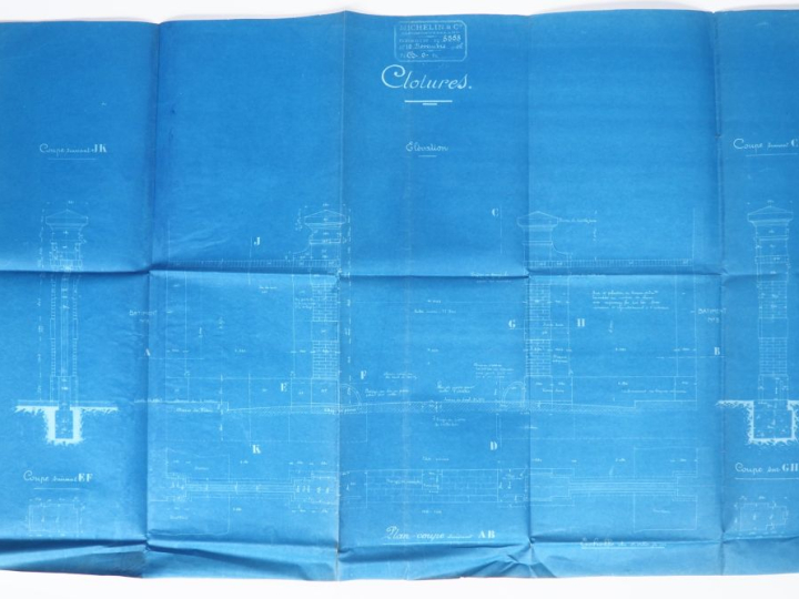 MICHELIN. Quatre différents plans :  - deux plans de clôture datés du 