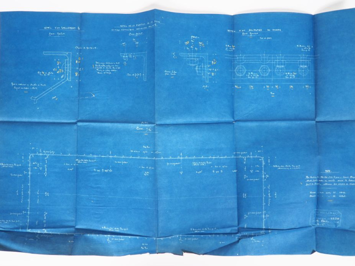 MICHELIN. Six différents plans de la piscine  de l' A.S.M. (1921). (ét