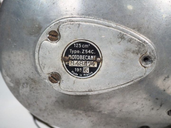 MOTOBECANE. Moto 125 cm³, année 1956. Kilométrage : 19 660 Type Z54C, 