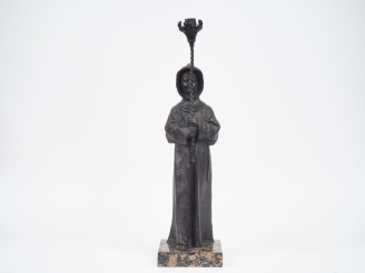 Vente aux enchères Paul-Louis Loiseau Rousseau.  "Religieuse en procession".  Sculpture e