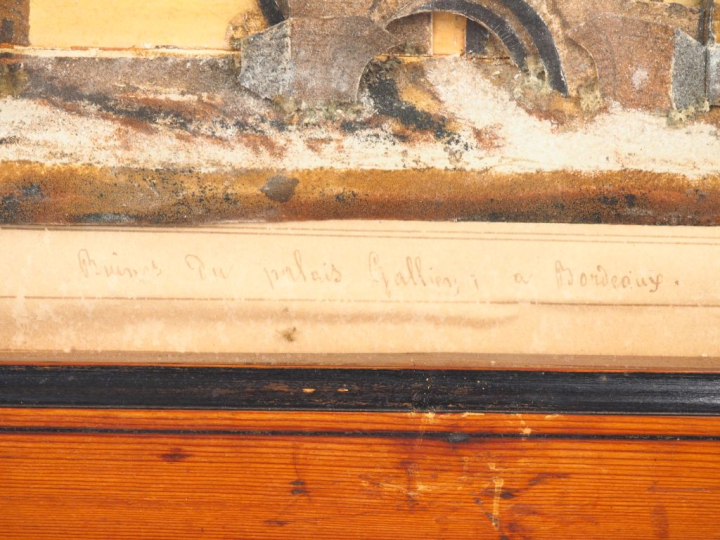 Paire de dioramas XIXème. "Ruines de Césarée en Palestine" et "Ruines 