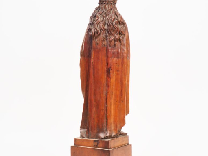 Ecole française XVIIIème.  "Sainte Cécile sur un piédestal" Sculpture 