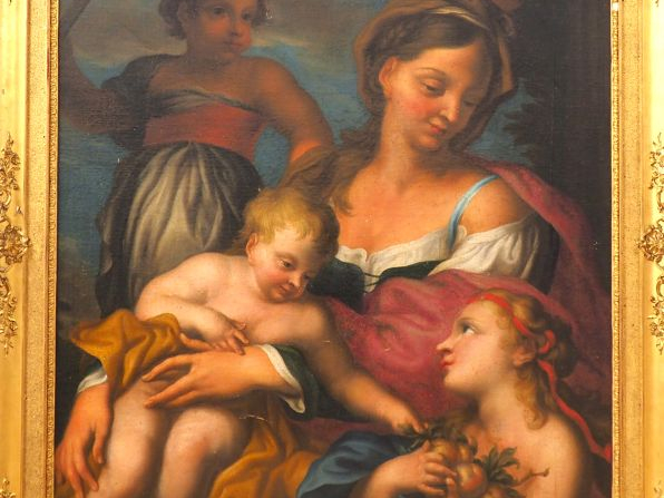 Ecole Génoise du XVIIème, entourage de Domenico PIOLA "Charité" Toile 