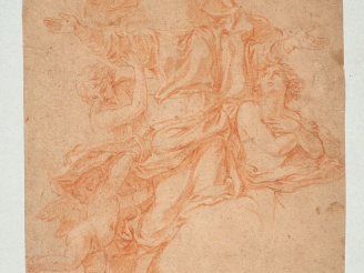 Vente aux enchères Attribué à François VERDIER (1651-1730). "L’Assomption" Sanguine Dim. 