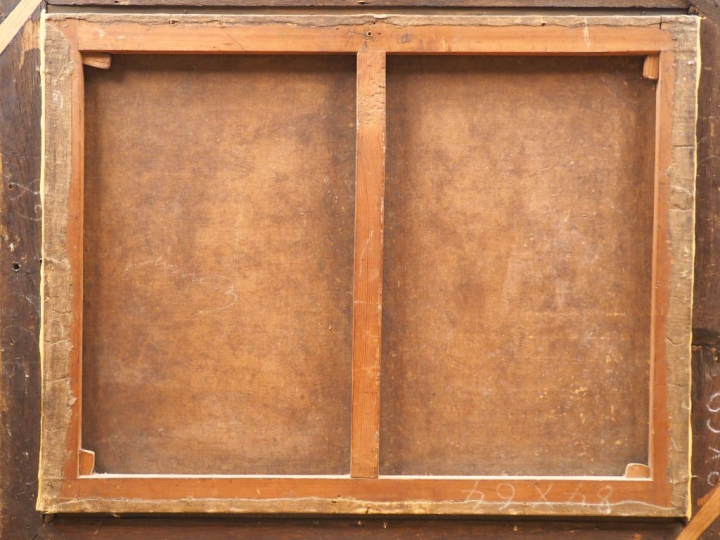 Ecole française XVIIIème. "La fuite en Egypte". Huile sur toile. Dim. 