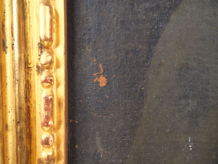 Ecole française XVIIIème. "Portrait d'homme". Huile sur toile. Dim. 81