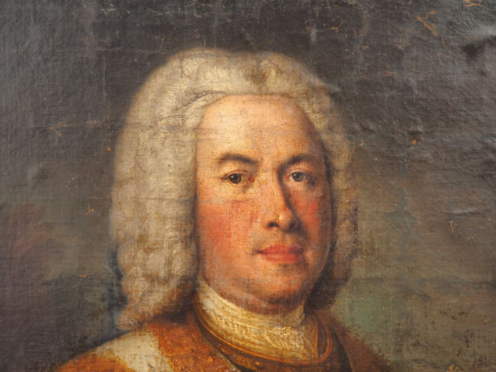 Ecole Française XVIIIème.  "portrait de militaire" Huile sur toile Dim