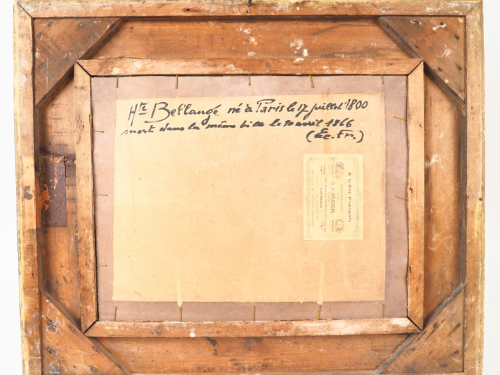 BELLANGE. "Scène de chasse à courre"  Aquarelle signée en bas à gauche