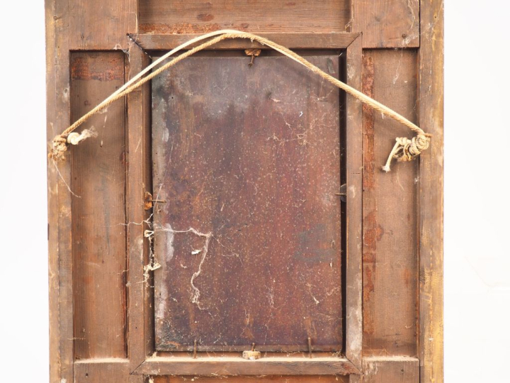 Ecole Française vers 1880 "Venus et l'Amour" Panneau Hauteur : 36 cm L