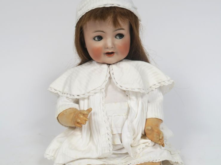 Bébé de caractère Simon et Halbig yeux riboulants bleus, bouche ouvert