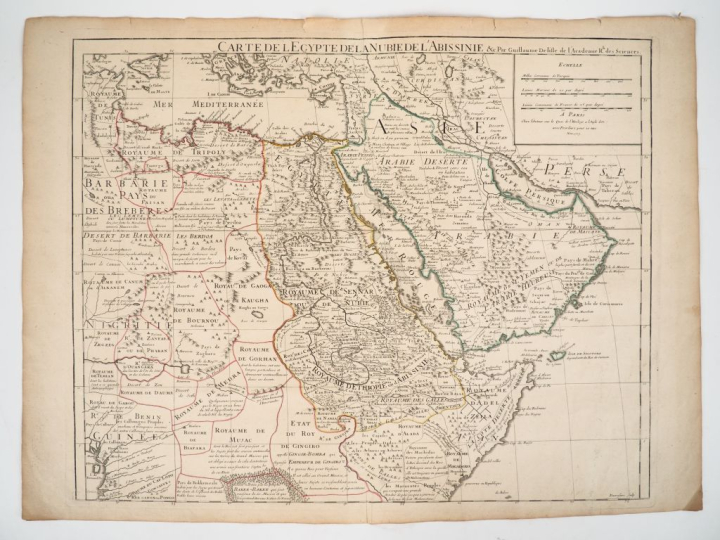 [ÉGYPTE]. DELISLE (Guillaume). CARTE DE L’ÉGYPTE DE LA NUBIE DE L’ABIS