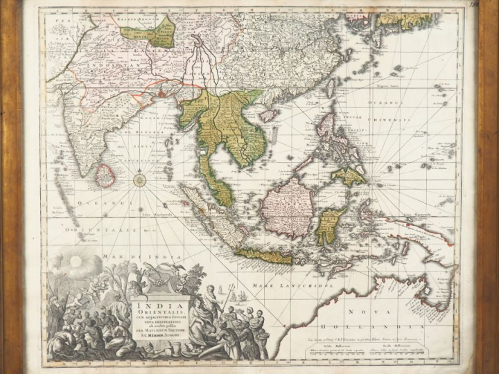 [INDE]. SEUTTER (M.). INDIA ORIENTALIS, cum adjacentibus Insulis nova 