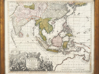Vente aux enchères [INDE]. SEUTTER (M.). INDIA ORIENTALIS, cum adjacentibus Insulis nova 