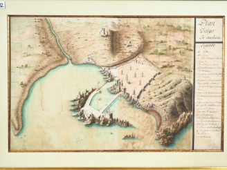 Vente aux enchères [ALGÉRIE]. PLAN D’ALGER EN BARBARIE. Plan (75 X 47 cm environ, légende