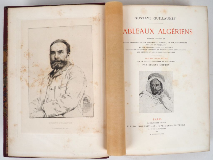 GUILLAUMET (G.). TABLEAUX ALGÉRIENS. Paris, Plon, 1888. Grand in-8 dem