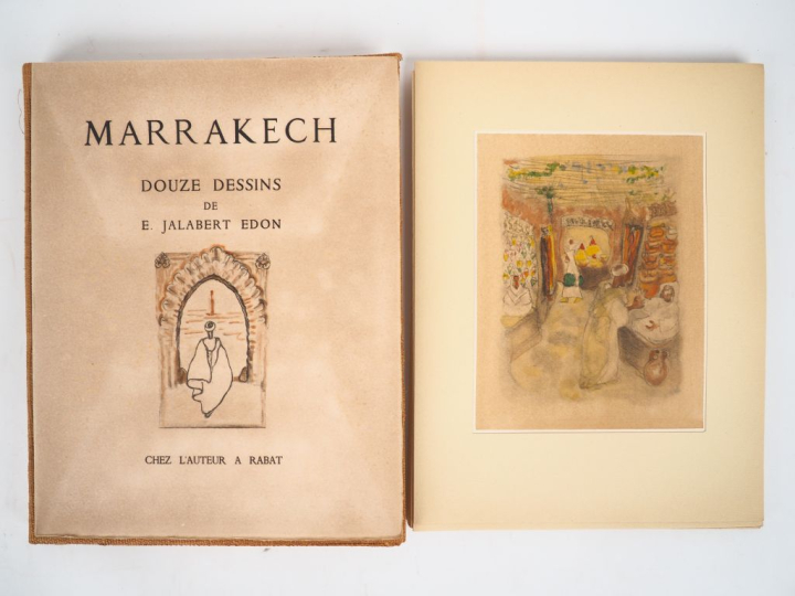 JALABERT EDON (E.). MARRAKECH. Douze dessins. Rabat, chez l’auteur, [1