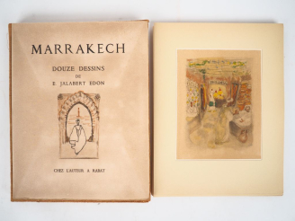 Vente aux enchères JALABERT EDON (E.). MARRAKECH. Douze dessins. Rabat, chez l’auteur, [1