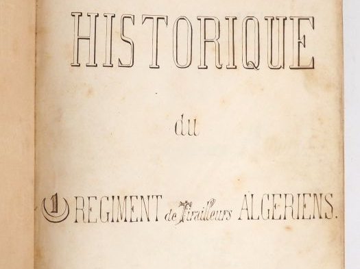 [LAMY (Capitaine François Amédée)]. HISTORIQUE DU 1er RÉGIMENT DE TIRA